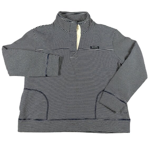 Florida State of Mine Womens Small Navy Blue White Striped Pullover 1/4 Button - Picture 1 of 9